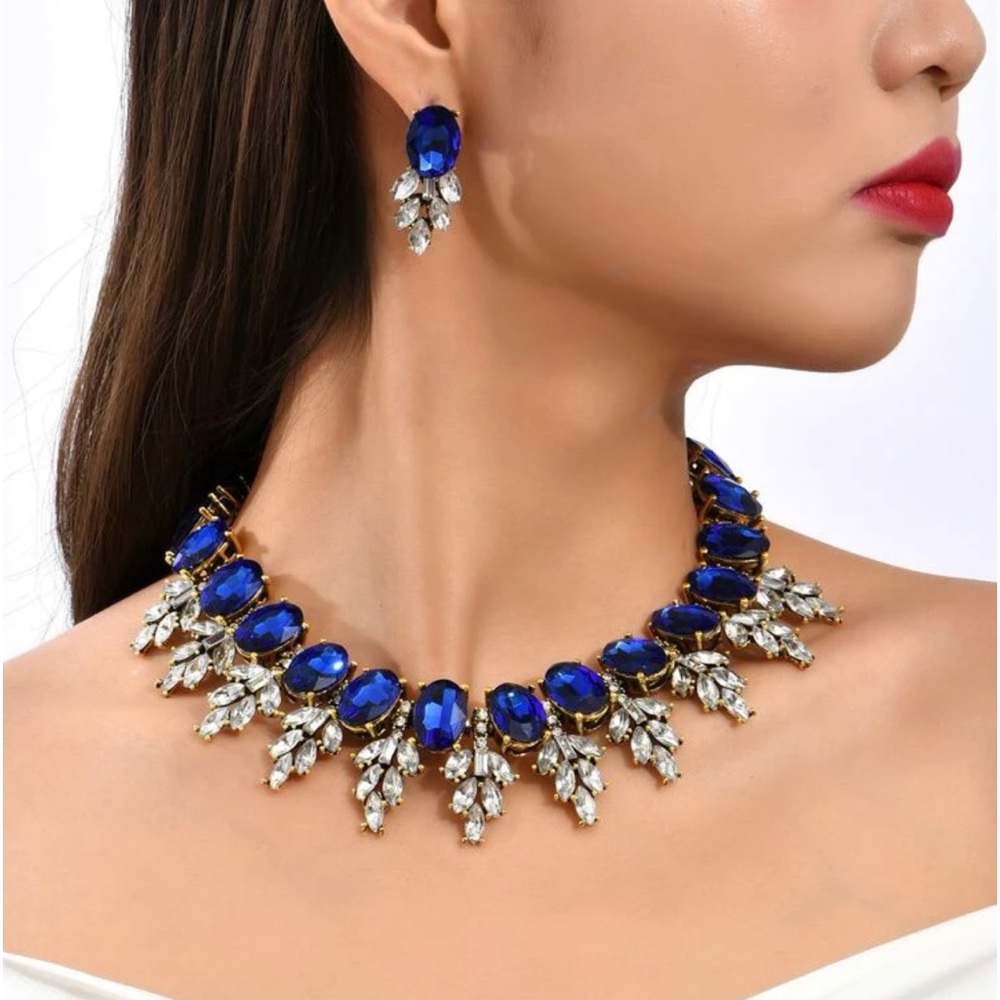 Royal blue custom jewelry set